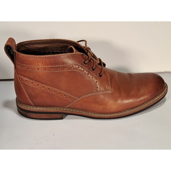 Bostonian Mens Brown Leather Wingtip Brogue Chukka‎ Boots 26119393 Size 12 M main image 9